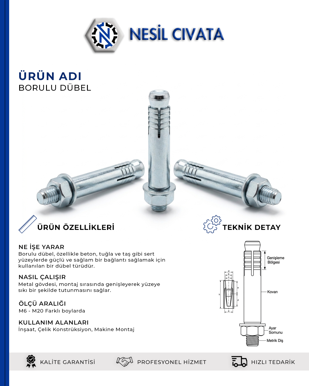 Montajda Dayanıklılığı Seçin, Borulu Dübelinizi Sepete Ekleyin!