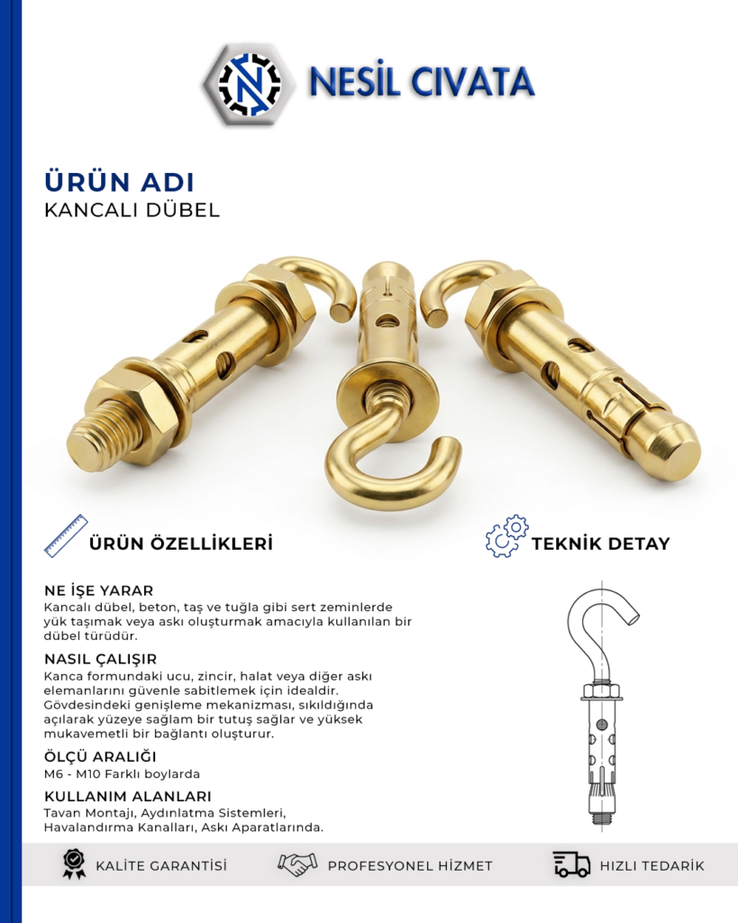 Montajda Sağlam Çözüm Arayanlara: Kancalı Dübelinizi Şimdi Sipariş Edin!