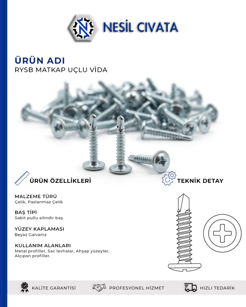 Seri Üretim ve Montaj Hatları İçin RYSB Matkap Uçlu Vida Seçeneklerini Hemen Değerlendirin!