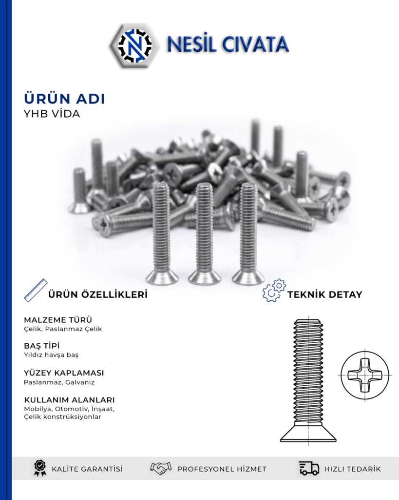 Stok İhtiyacınızı Ertelemeyin — YHB Vida Çeşitleri İçin Hemen Teklif Alın!